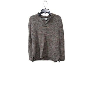 J.Jill Multicolor Knit V-Neck Sweater Long Sleeve Womens Size L